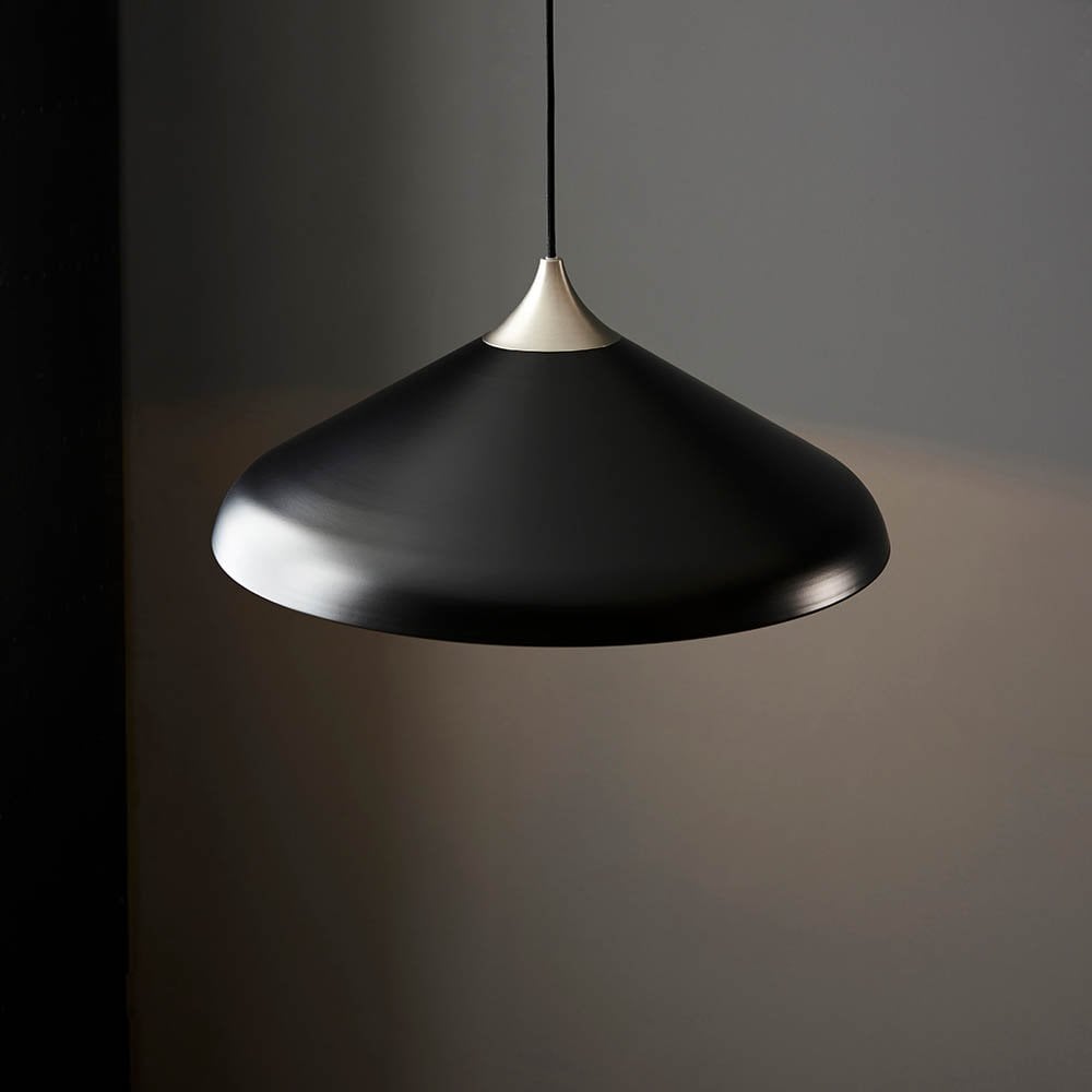 Glo Matt Black & Nickel Single Pendant