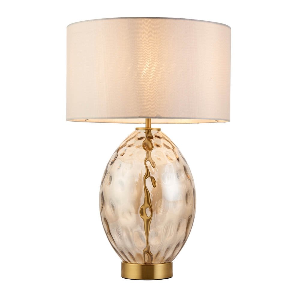 Elin Satin Brass & Champagne Touch Table Lamp C/W Shade