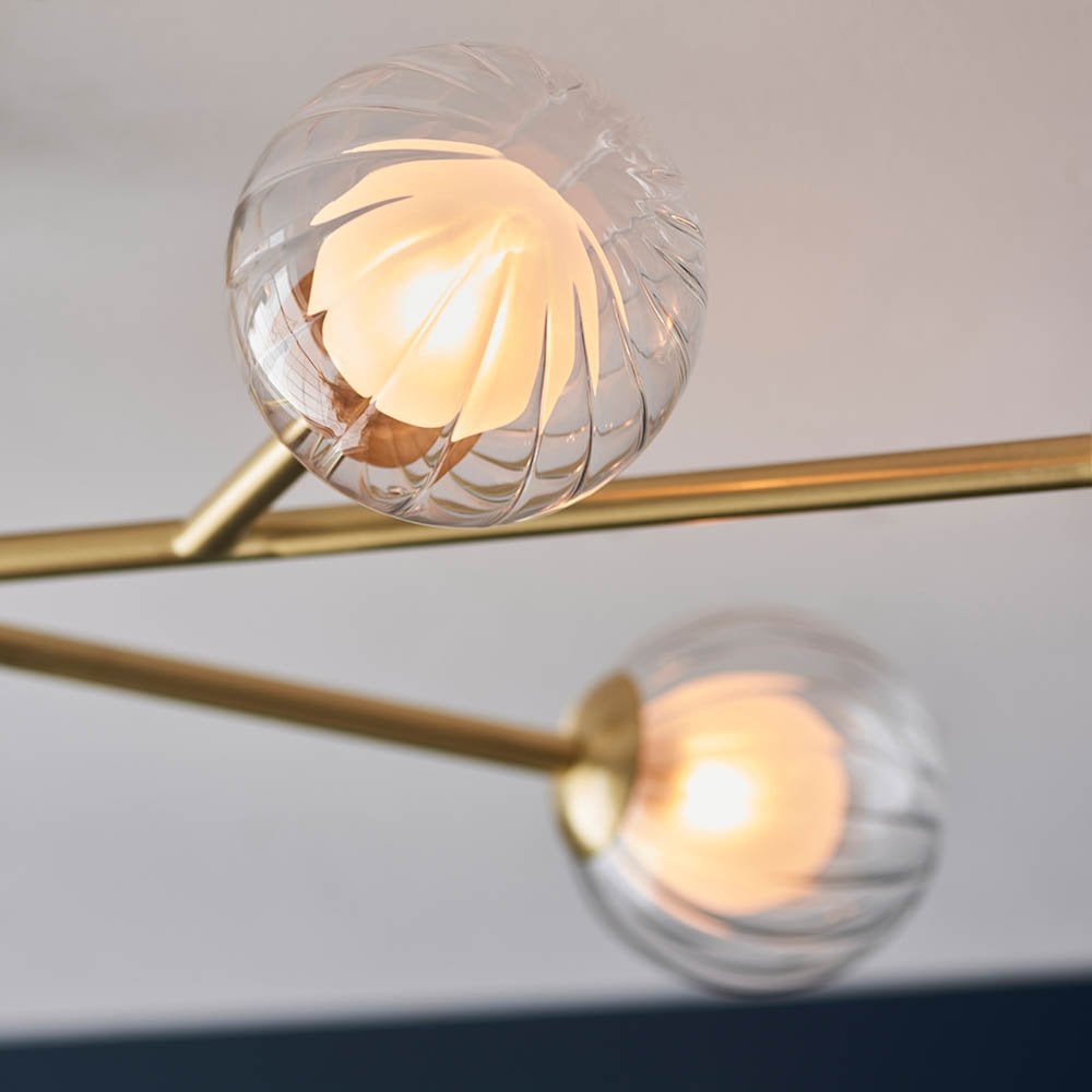 March 6 Light Satin Brass Semi Flush Fitting
