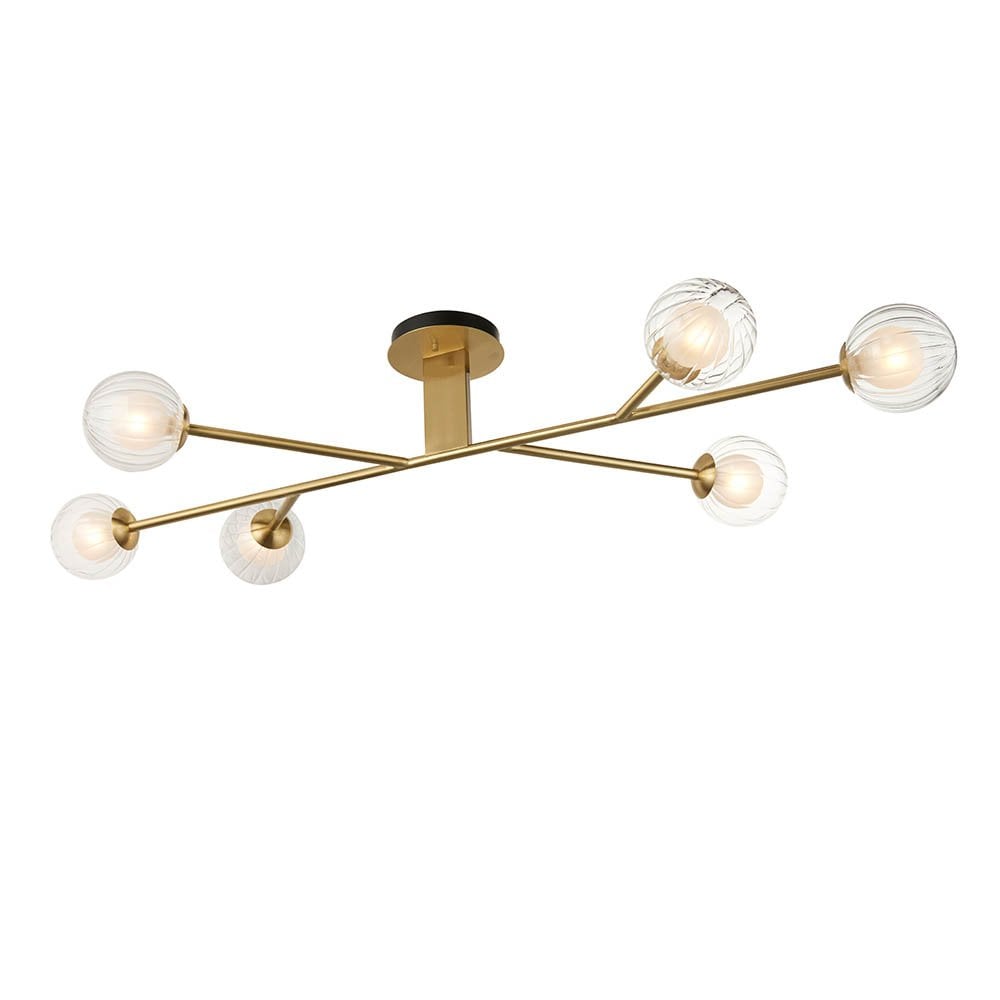 March 6 Light Satin Brass Semi Flush Fitting