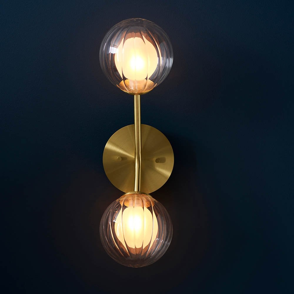 March Wall Light in Satin Brass & Black Detail