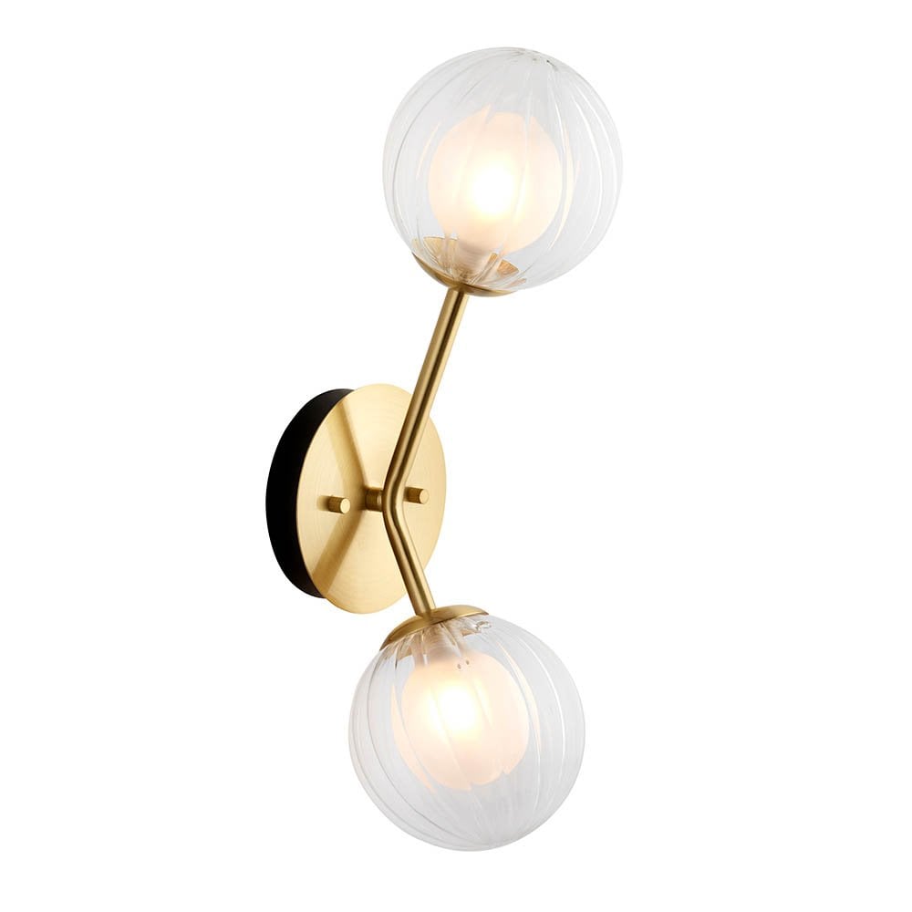 March Wall Light in Satin Brass & Black Detail