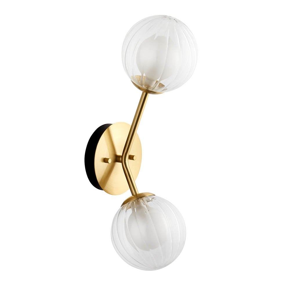 March Wall Light in Satin Brass & Black Detail