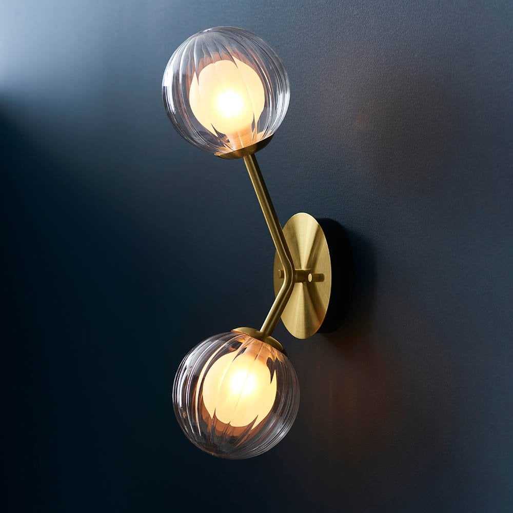 March Wall Light in Satin Brass & Black Detail
