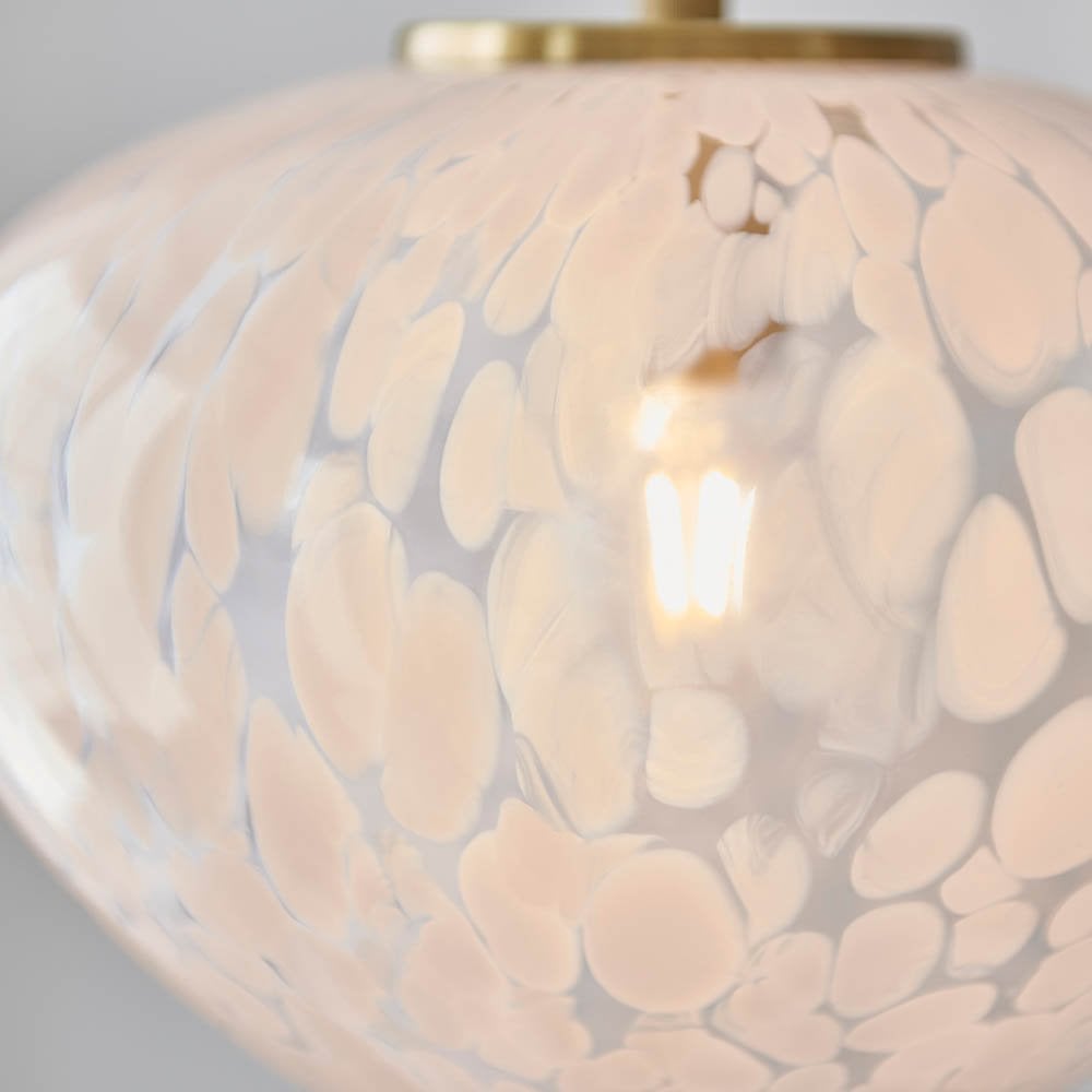 Mali Single Satin Brass Pendant with Confetti Glass