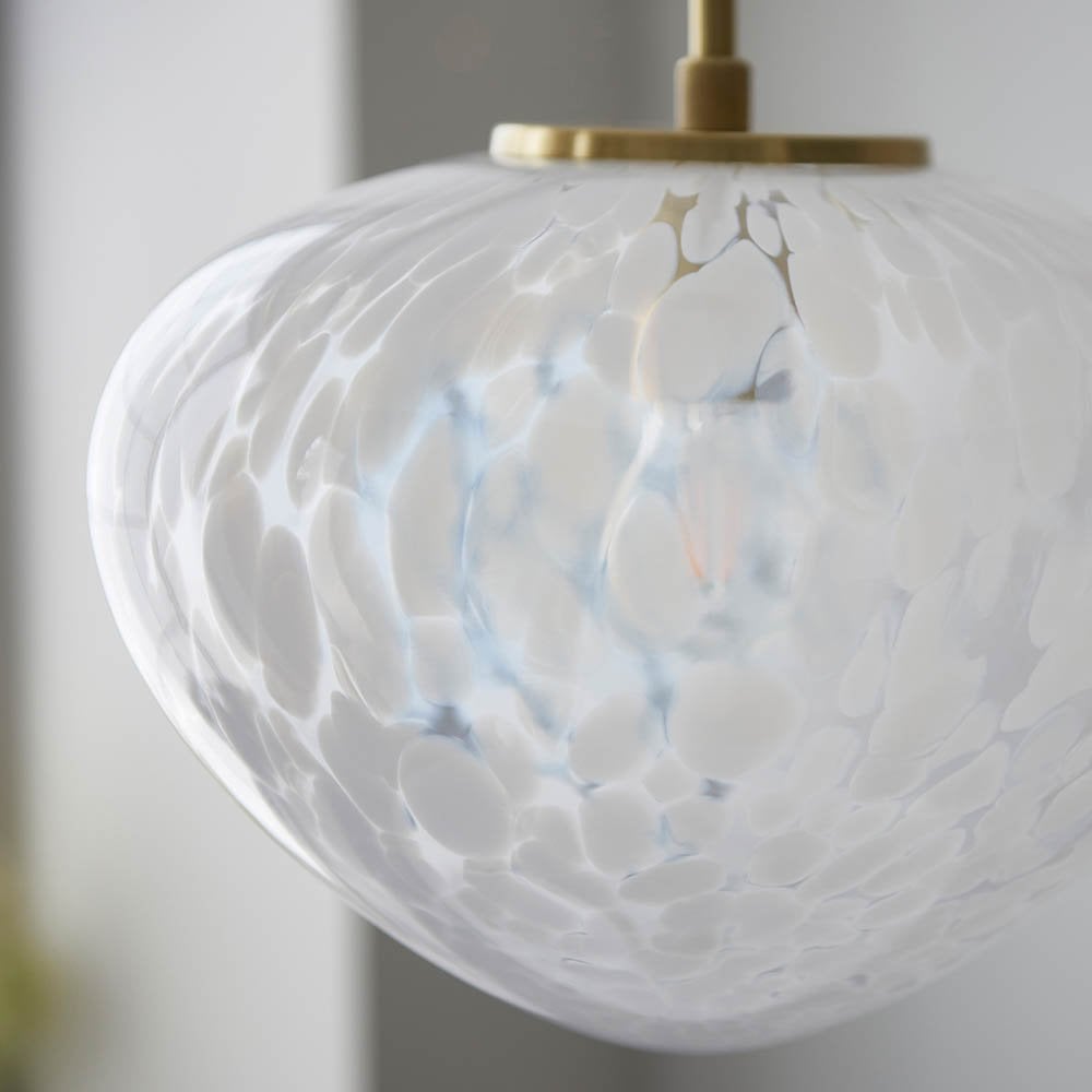 Mali Single Satin Brass Pendant with Confetti Glass