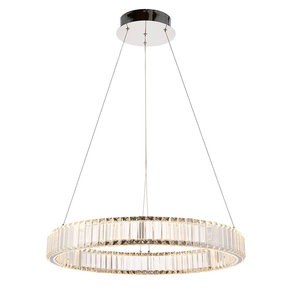 Clear Crystal LED Ring Pendant 2700K