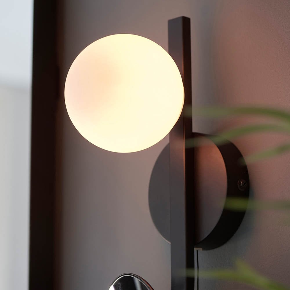 Spa Black Opal Wall Light C/W Mirror IP44