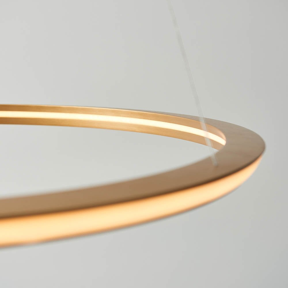 Satin Gold LED Ring Pendant