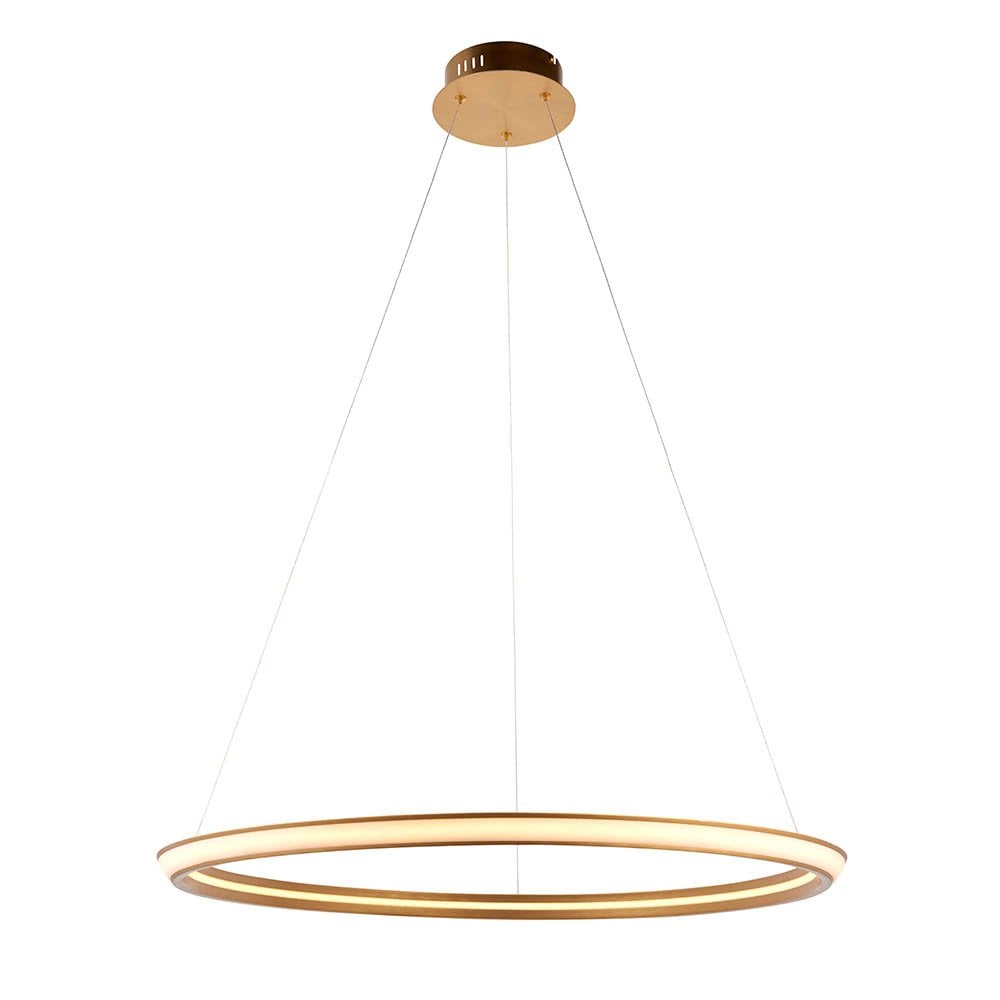 Satin Gold LED Ring Pendant