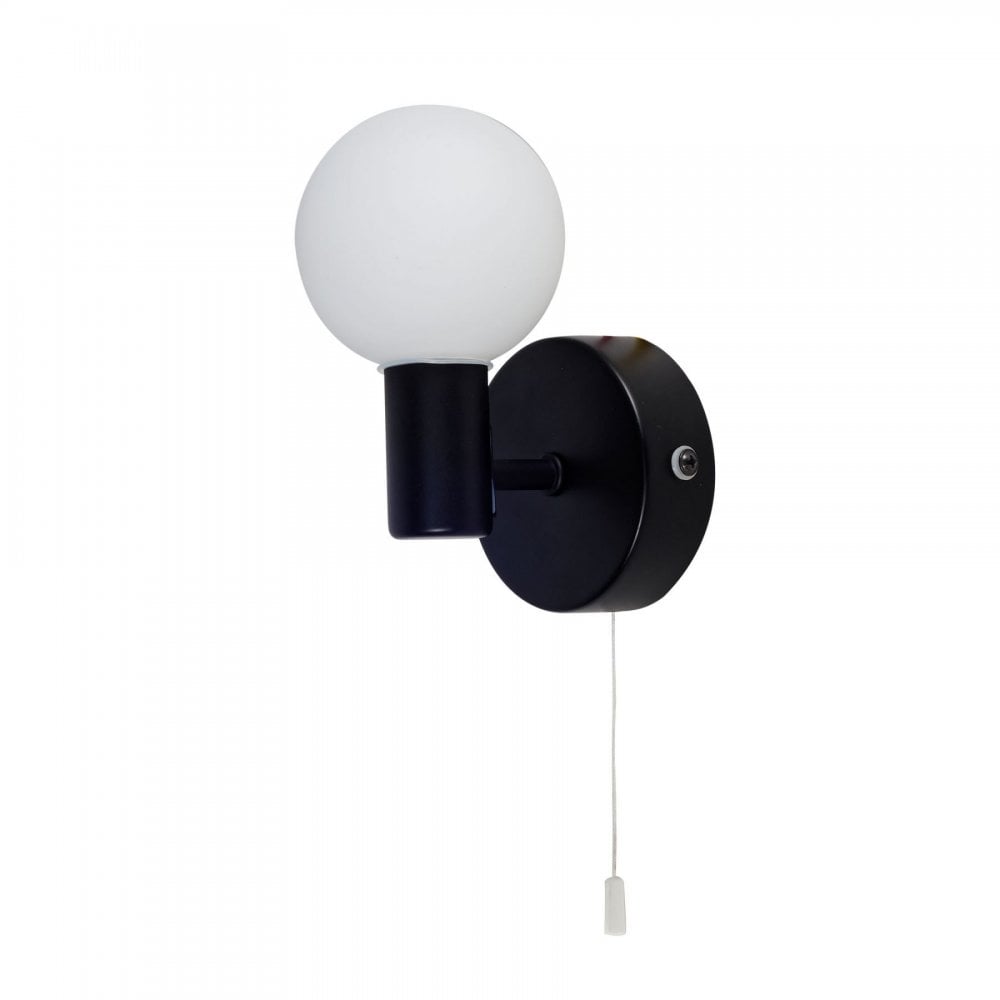 Vanity 1 Light Wall Light Matt Black IP44