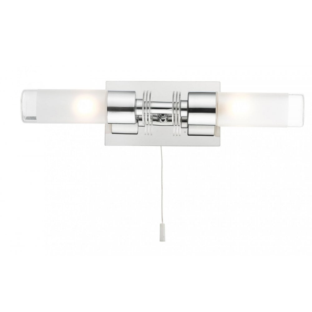 Saturn 2 Light Polished Chrome Bathroom Wall Light IP44