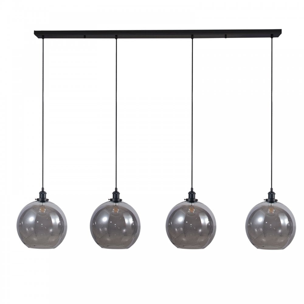 Lewis 4 Light Bar Pendant in Matt Black