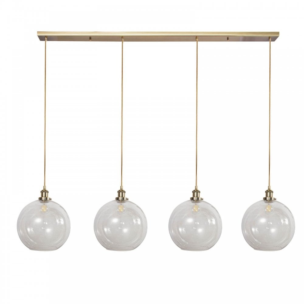 Lewis 4 Light Bar Pendant in Antique Brass