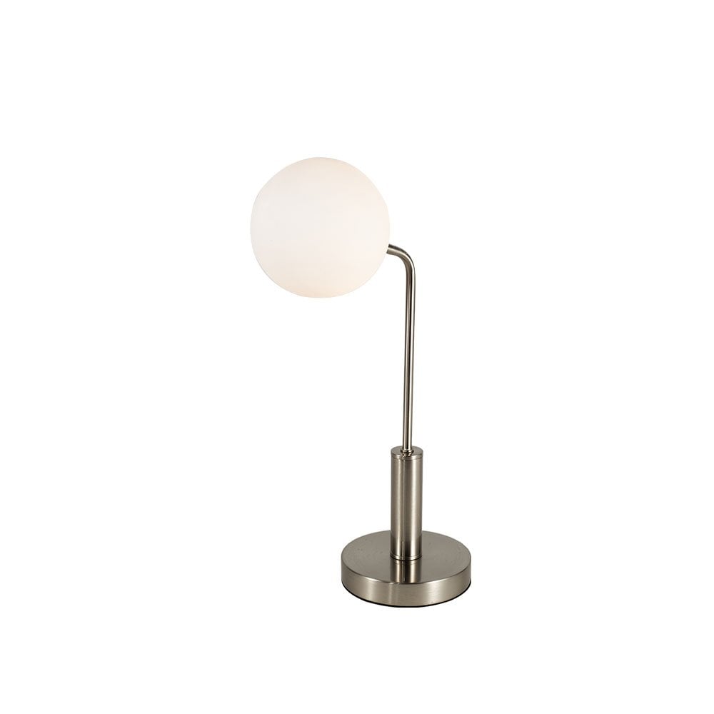 Lando Satin Chrome Table Lamp With Opal Shade