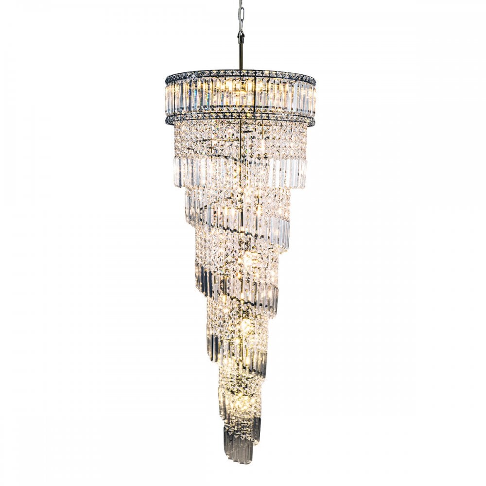 Isla 21 Light Antique Brass Crystal Chandelier