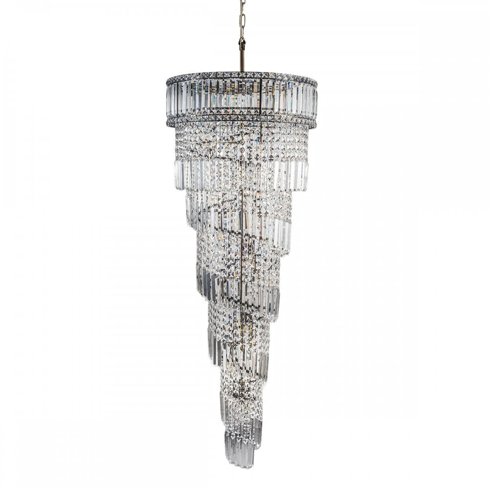 Isla 21 Light Antique Brass Crystal Chandelier
