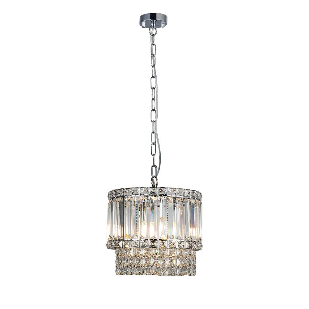 Isla 3 Light Polished Chrome Crystal Pendant