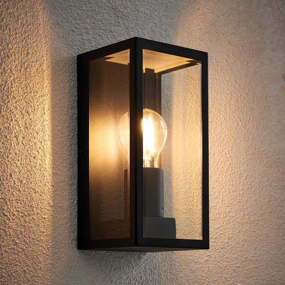 Breton Wall Light in Matt Black Finish IP44
