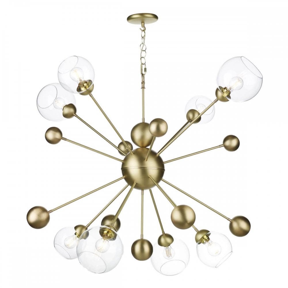 Cosmos 8 Light Horizontal Pendant Butter Brass