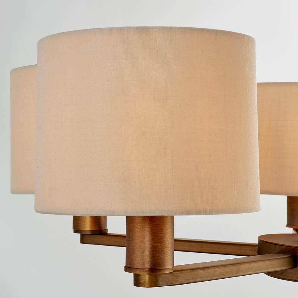 Daley 5 Light Multi Lighti Arm Pendant in Bronze C/W Marble Shades