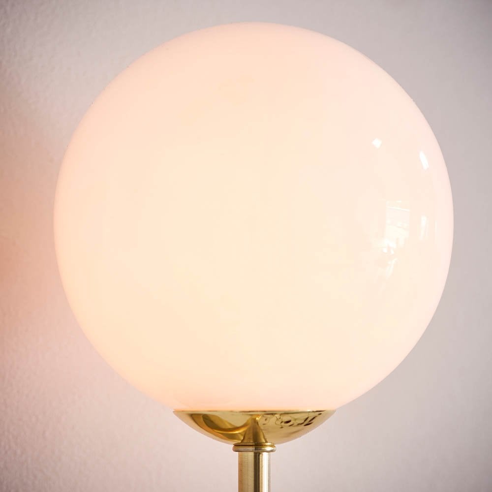 Otto Wall Light in Brushed Brass with Gloss Opal Glass