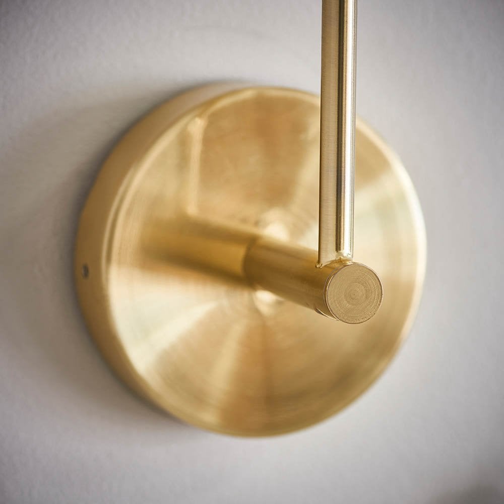 Otto Wall Light in Brushed Brass with Gloss Opal Glass