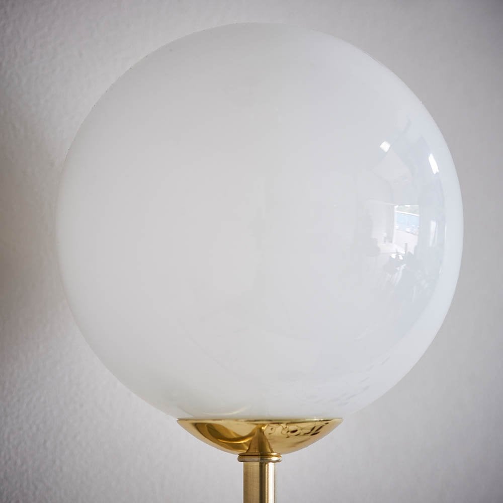 Otto Wall Light in Brushed Brass with Gloss Opal Glass