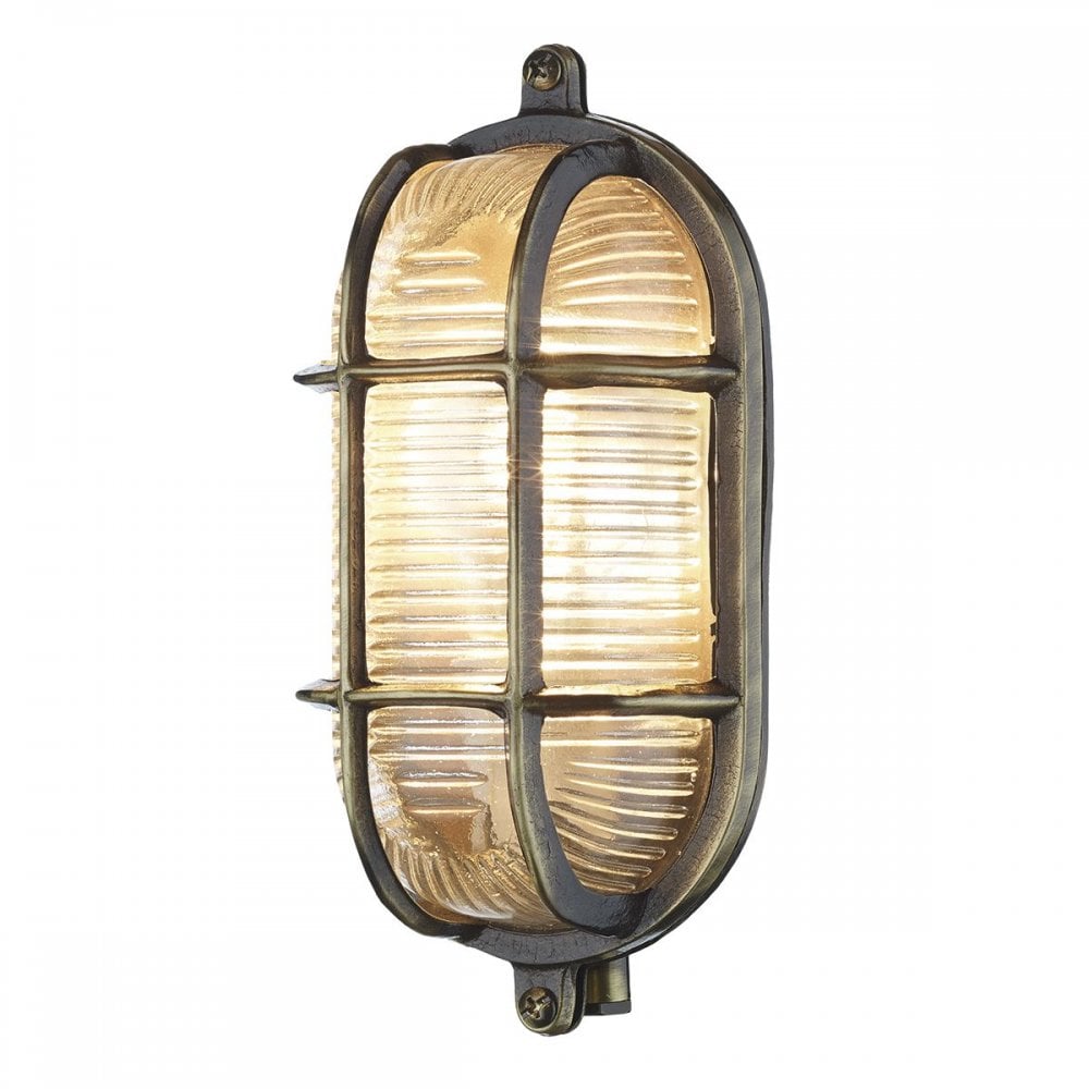 Admiral Small Oval Wall Light Antique Brass