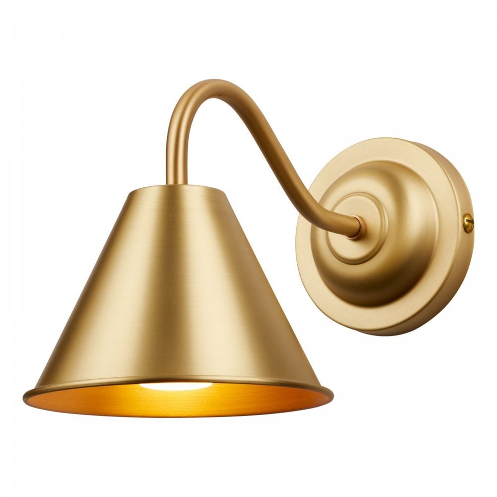 Avon IP44 Single Wall Light in Butter Brass