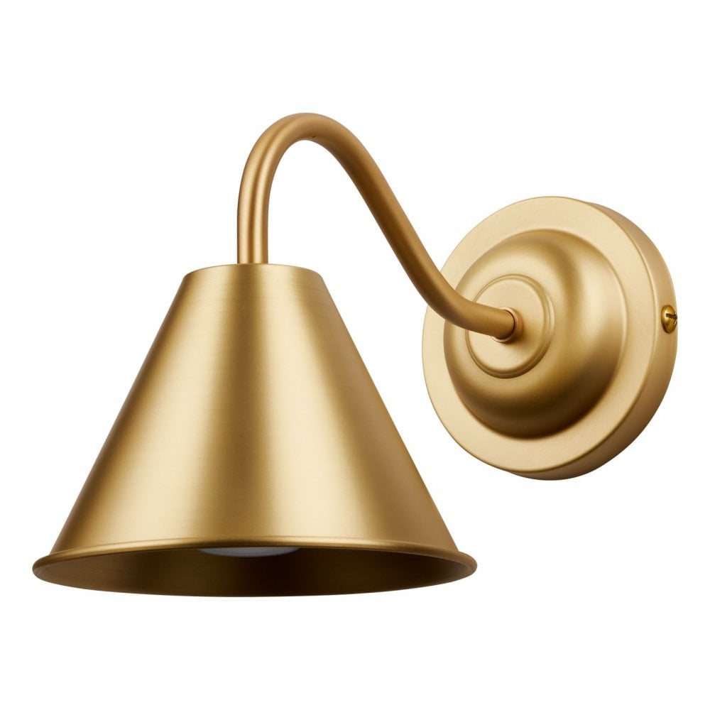 Avon IP44 Single Wall Light in Butter Brass