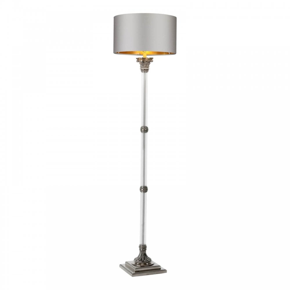 Imperial Floor Lamp Pewter Glass