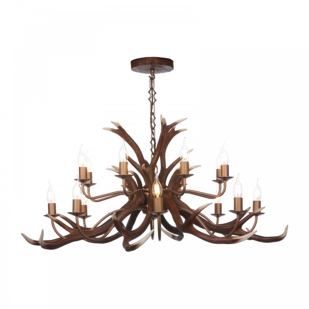 Antler 16 Light Rustic Pendant