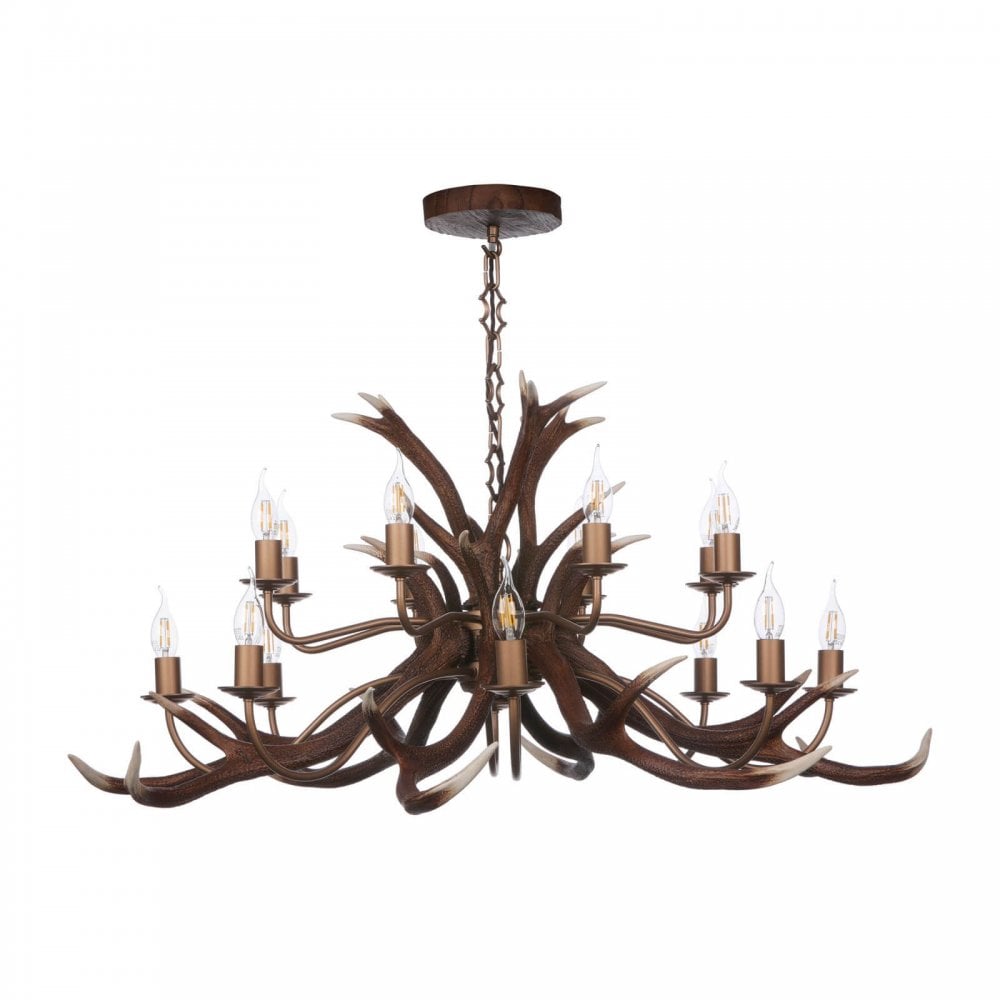 Antler 16 Light Rustic Pendant