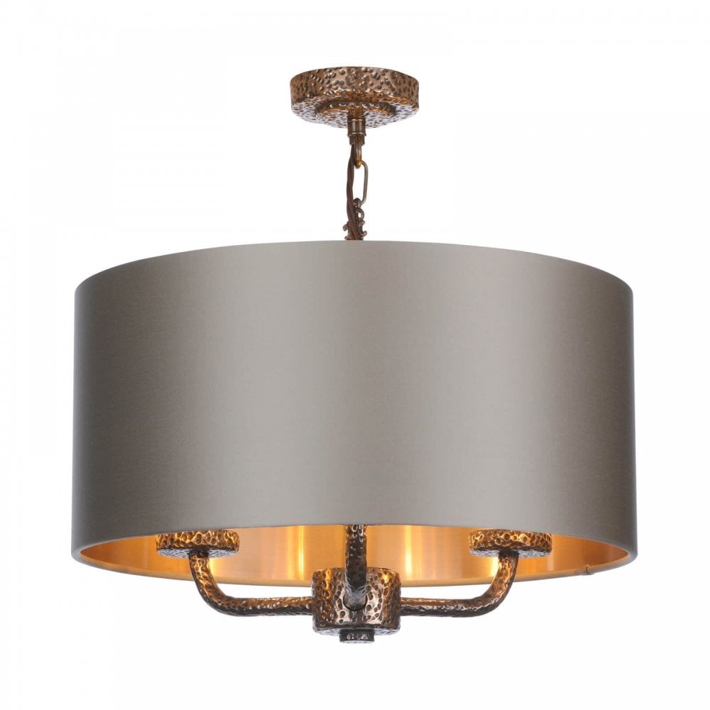 Sloane 3 Light C/W Bespoke Drum Shade