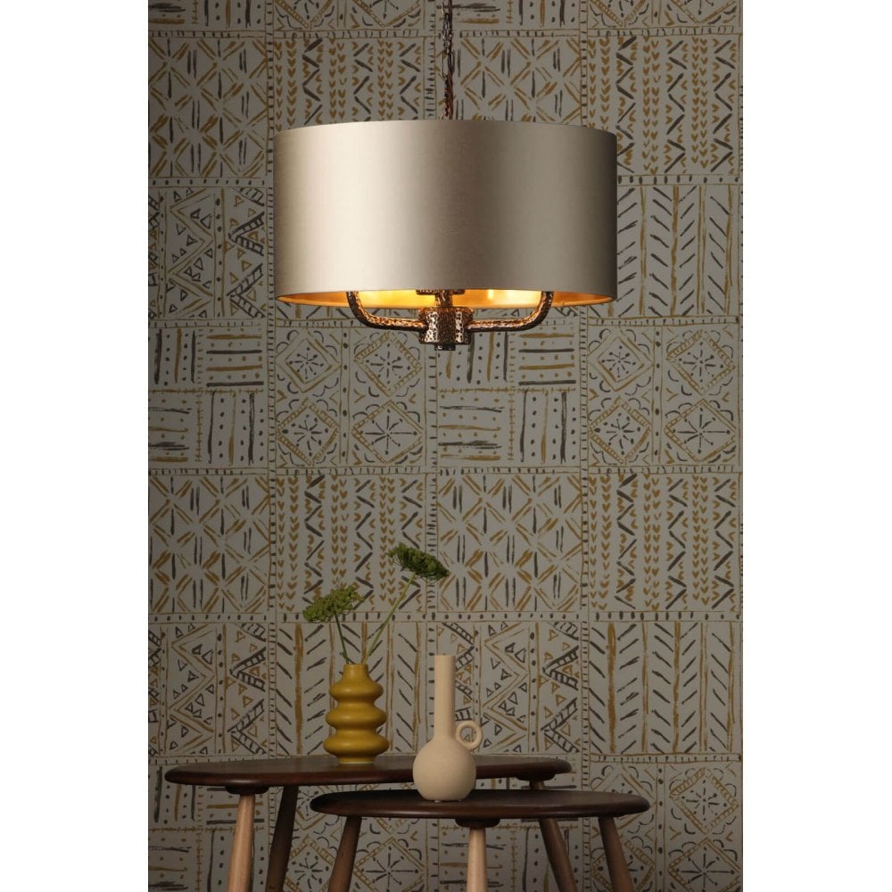 Sloane 3 Light C/W Bespoke Drum Shade