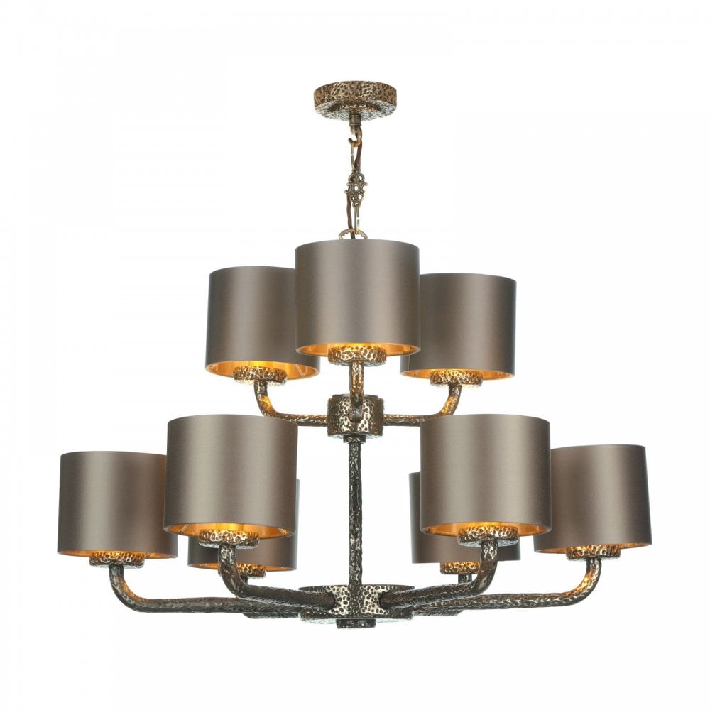 Sloane 2 tiered 9 Light Fitting C/W Bespoke Shades