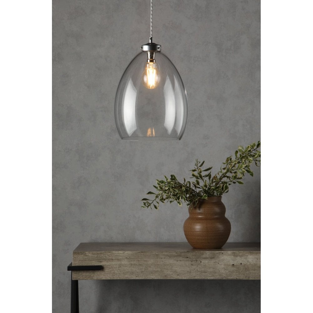 Yeovil Single Pendant in Aged Silver