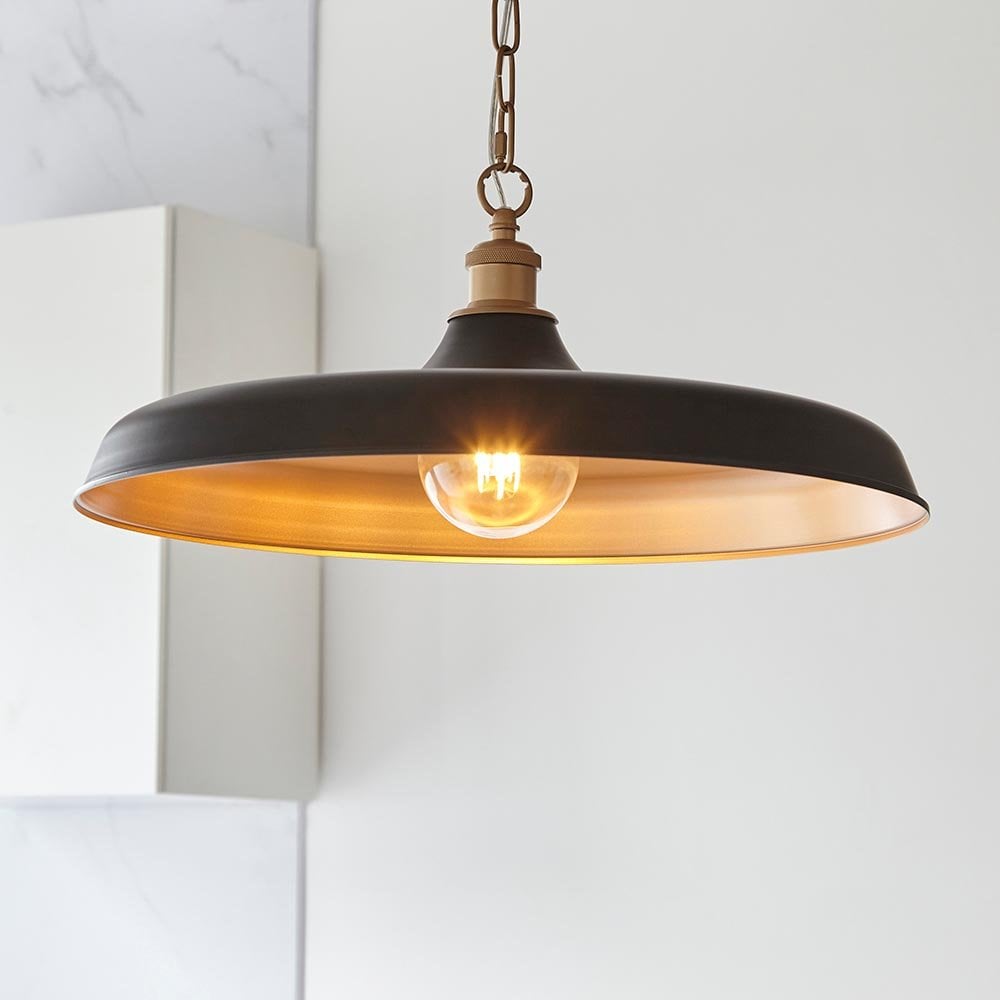 Marie Matt Black & Satin Brass Pendant