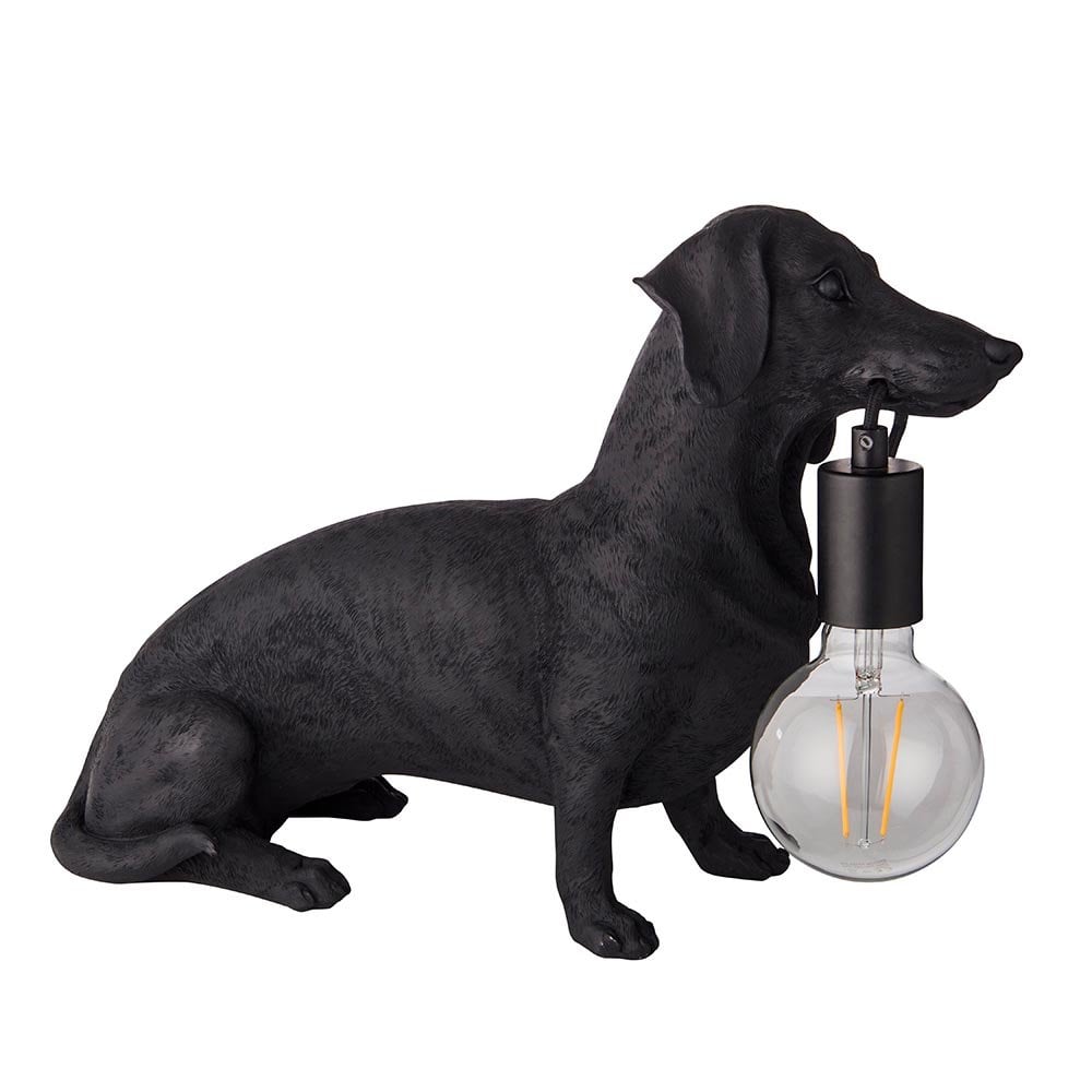 Daschund Table Lamp in Matt Black