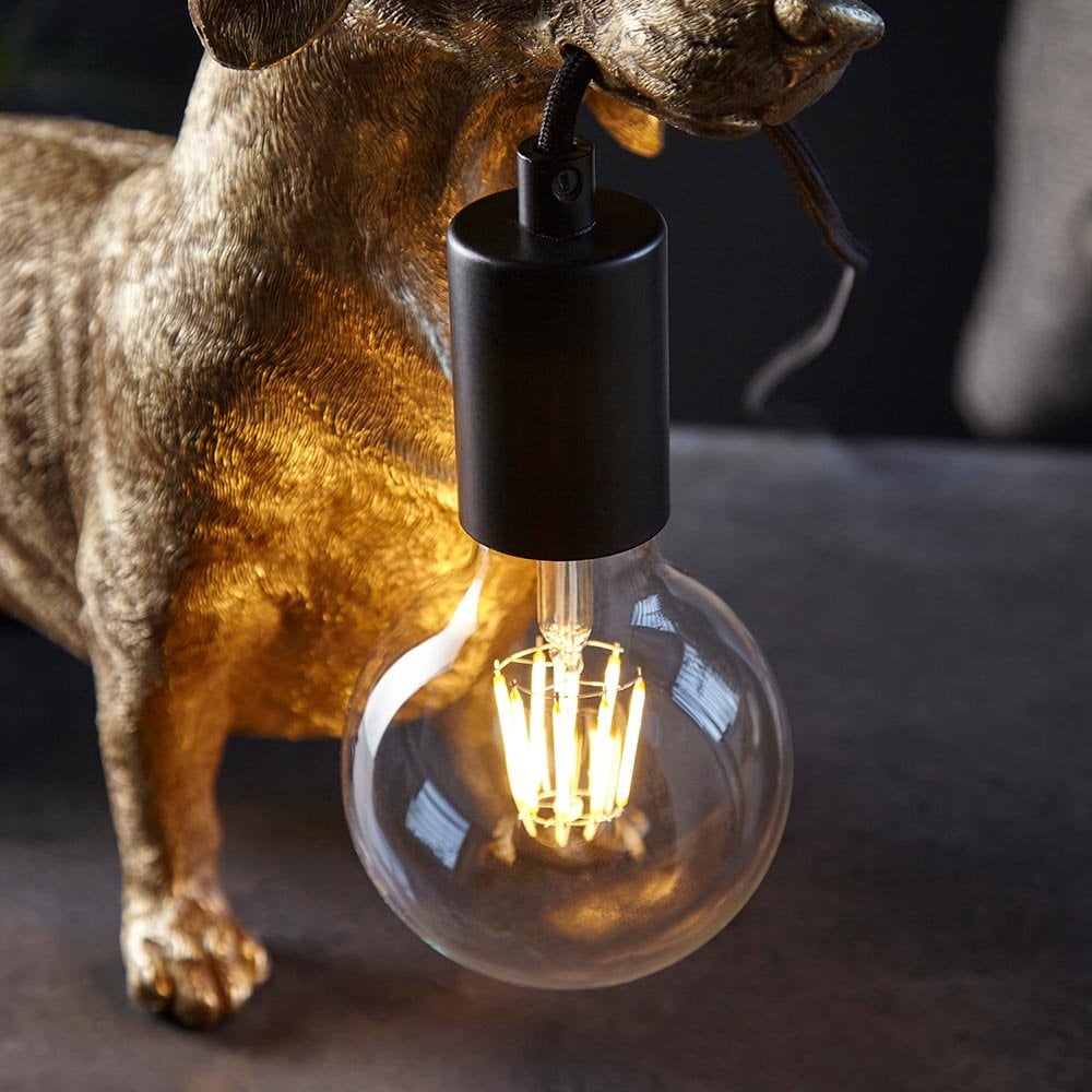 Daschund Table Lamp in Vinatge Gold