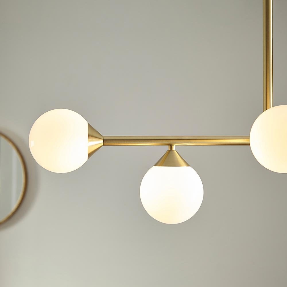 Linear Gold Pendant with Gloss White Shades