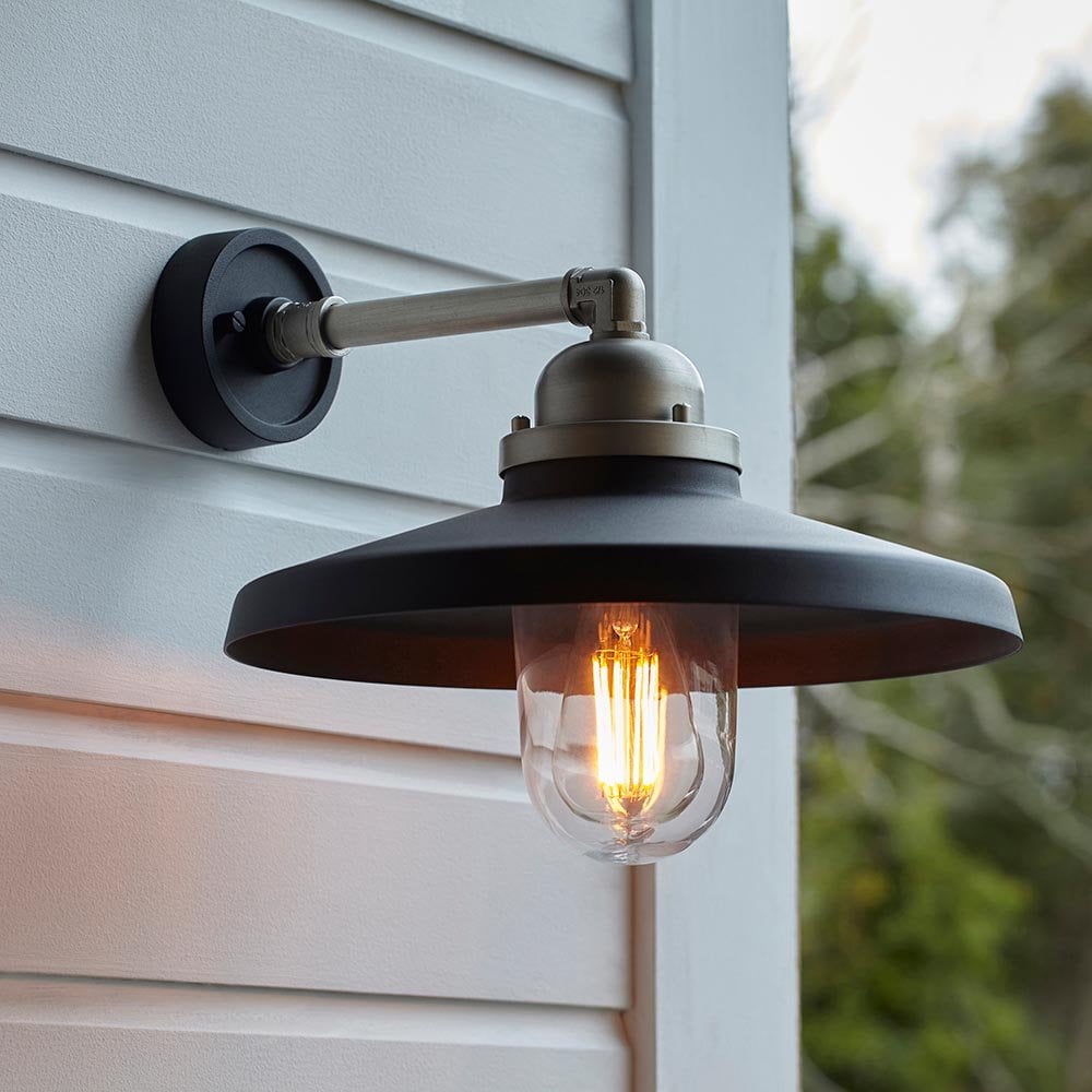 Black & Pewter Outdoor Wall light IP44