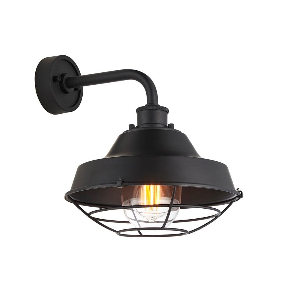 Lloyd Caged Black Outdoor Wall Light IP44