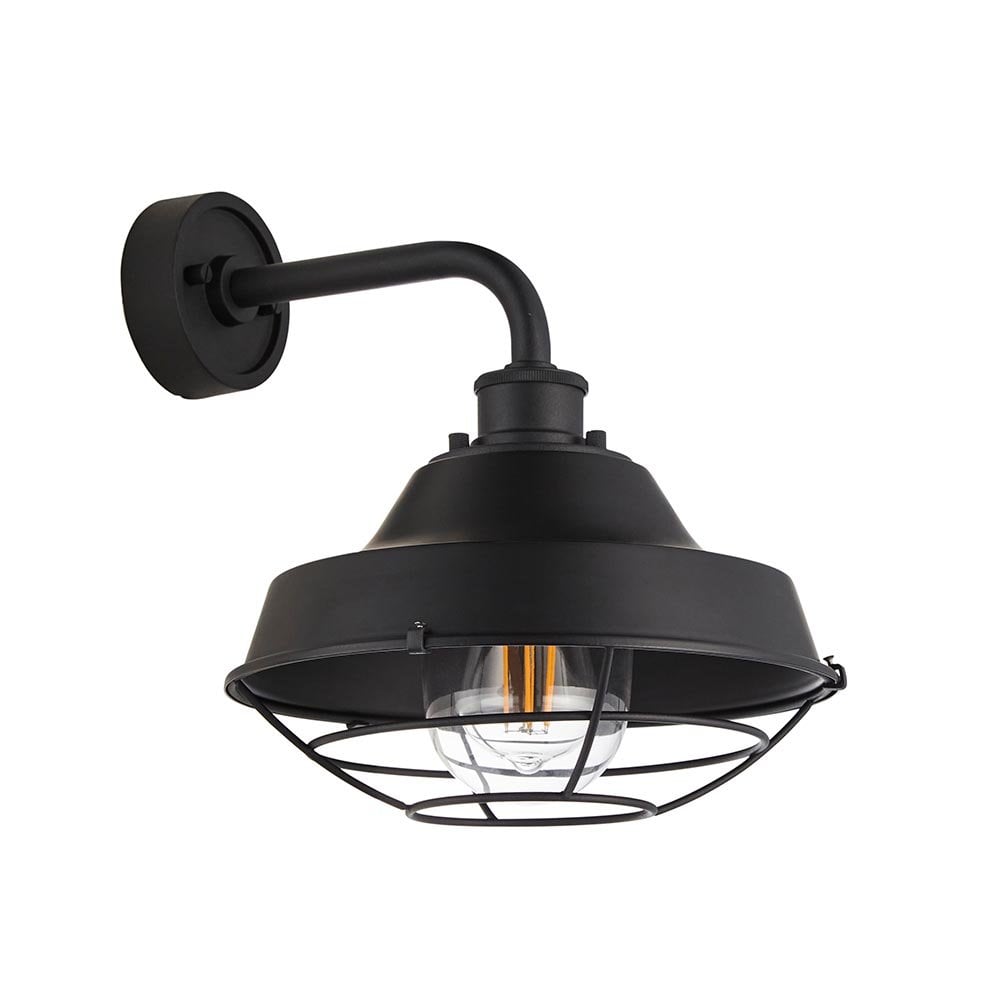 Lloyd Caged Black Outdoor Wall Light IP44