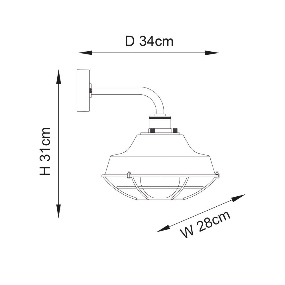 Lloyd Caged Black Outdoor Wall Light IP44