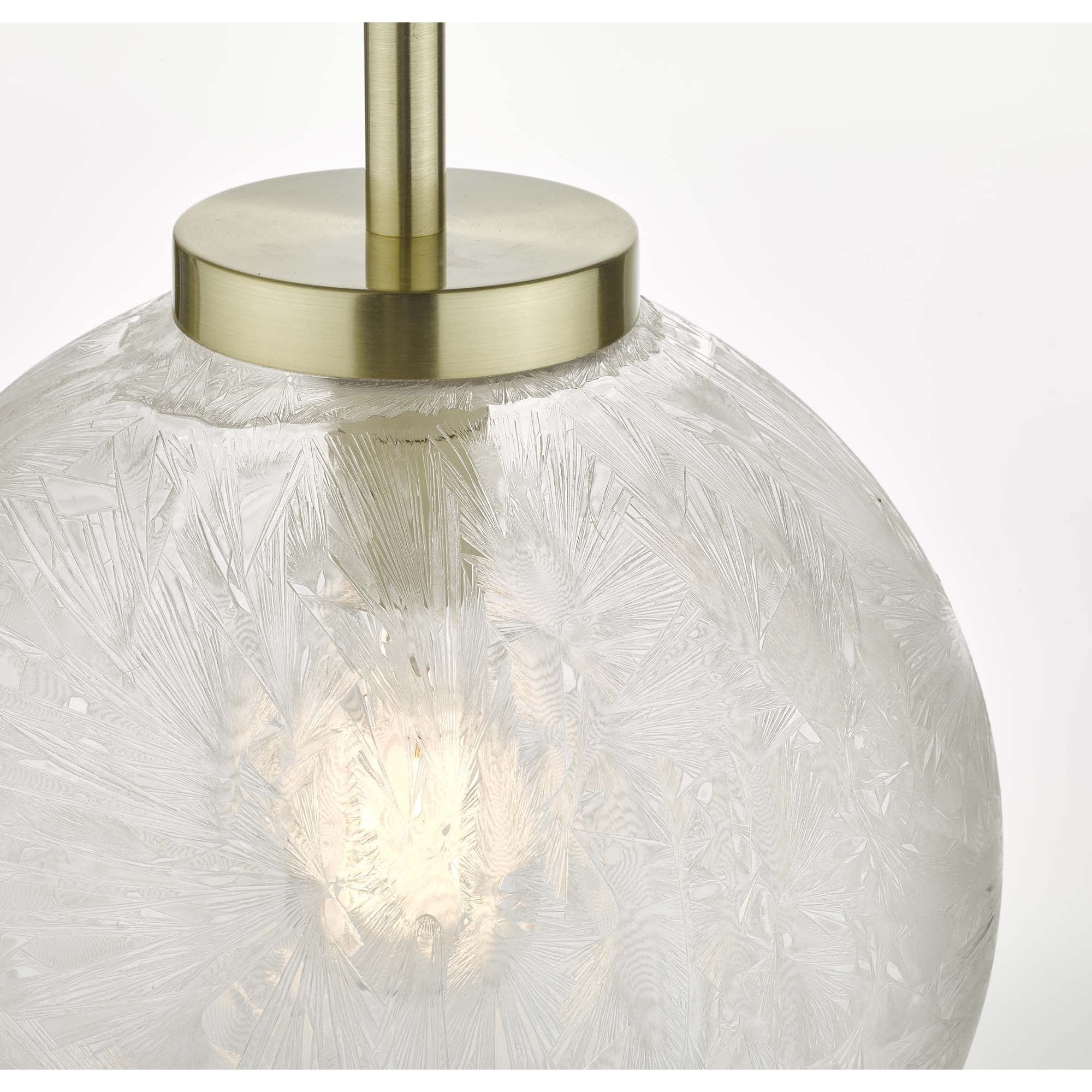 Avari 1 Light Pendant Satin Brass & Frosted Glass