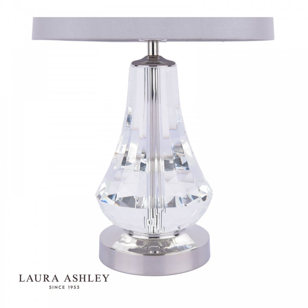 Humby Polished Nickle & Crystal Touch Table C/W Shade