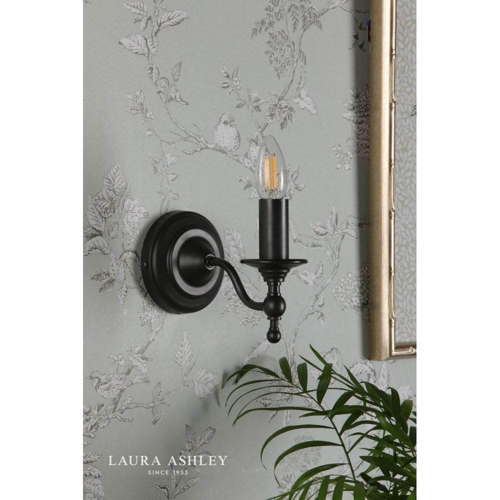 Ludchurch Single Wall Light in Black Finish Bracket Only