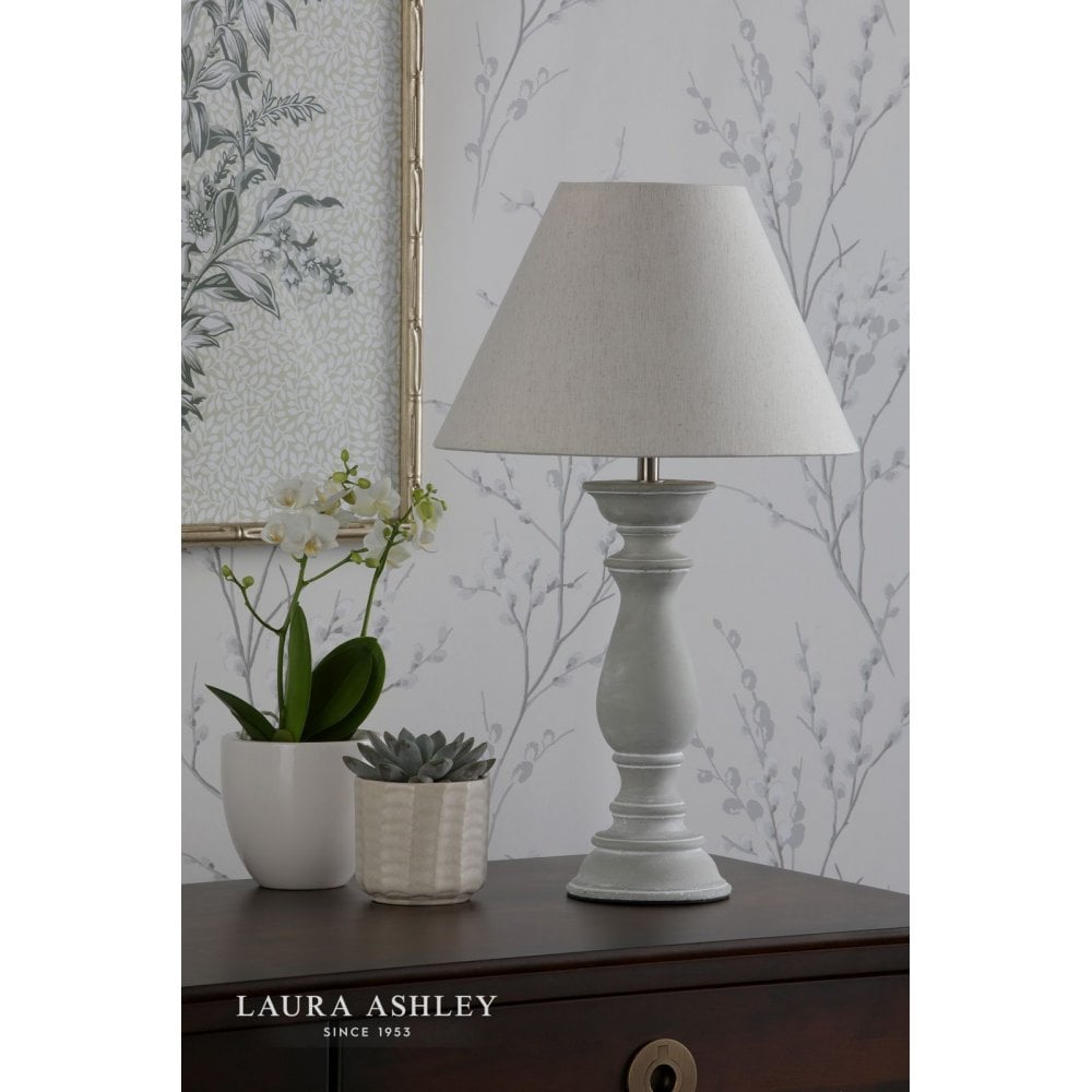 Chedworth Table Lamp Concrete & Polished Nickel With Shade